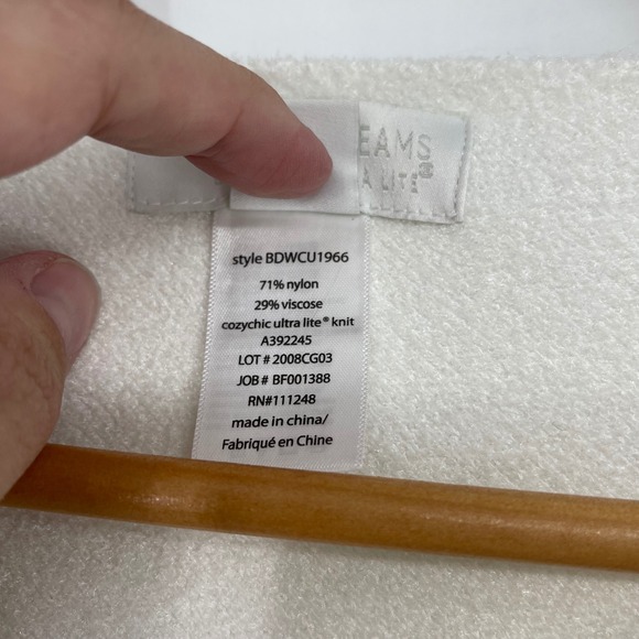 Barefoot Dreams CozyChic Ultra Lite Poncho One Size White Gray Ombre Knit Cozy - Picture 4 of 5